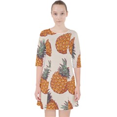 Seamless Pattern With Vector Illustrations Pineapples Pocket Dress by Vaneshart