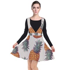 Seamless Pattern With Vector Illustrations Pineapples Plunge Pinafore Dress by Vaneshart