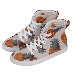 Seamless Pattern With Vector Illustrations Pineapples Men s Hi-top Skate Sneakers by Vaneshart