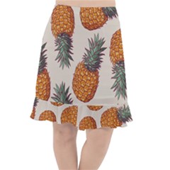 Seamless Pattern With Vector Illustrations Pineapples Fishtail Chiffon Skirt by Vaneshart