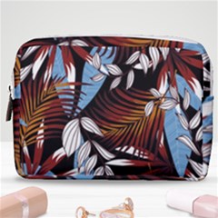 Trending Abstract Seamless Pattern With Colorful Tropical Leaves Plants Black Make Up Pouch (medium) by Vaneshart