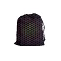 Dark Hexagon With Light Fire Background Drawstring Pouch (Medium) View1