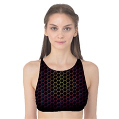 Dark Hexagon With Light Fire Background Tank Bikini Top by Vaneshart