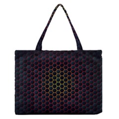 Dark Hexagon With Light Fire Background Zipper Medium Tote Bag by Vaneshart