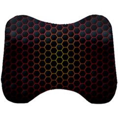 Dark Hexagon With Light Fire Background Head Support Cushion by Vaneshart