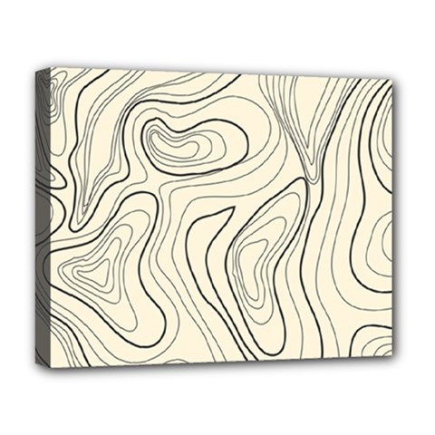 Topographic Lines Background Salmon Colour Shades Deluxe Canvas 20  X 16  (stretched) by Vaneshart