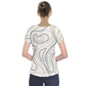 Topographic Lines Background Salmon Colour Shades Short Sleeve Front Detail Top View2