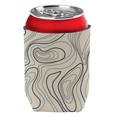 Topographic Lines Background Salmon Colour Shades Can Holder