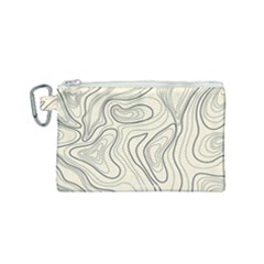 Topographic Lines Background Salmon Colour Shades Canvas Cosmetic Bag (small) by Vaneshart