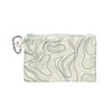 Topographic Lines Background Salmon Colour Shades Canvas Cosmetic Bag (Small) View1