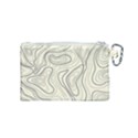 Topographic Lines Background Salmon Colour Shades Canvas Cosmetic Bag (Small) View2