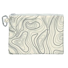 Topographic Lines Background Salmon Colour Shades Canvas Cosmetic Bag (xl) by Vaneshart