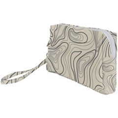 Topographic Lines Background Salmon Colour Shades Wristlet Pouch Bag (small)