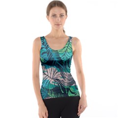 Seamless Abstract Pattern With Tropical Plants Tank Top by Vaneshart