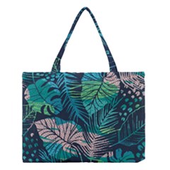 Seamless Abstract Pattern With Tropical Plants Medium Tote Bag by Vaneshart