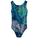 Seamless Abstract Pattern With Tropical Plants Kids  Cut-Out Back One Piece Swimsuit View1