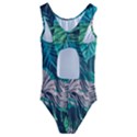 Seamless Abstract Pattern With Tropical Plants Kids  Cut-Out Back One Piece Swimsuit View2