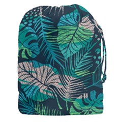 Seamless Abstract Pattern With Tropical Plants Drawstring Pouch (3xl) by Vaneshart