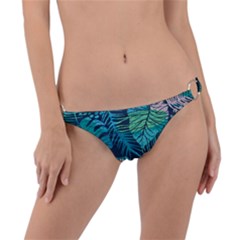 Seamless Abstract Pattern With Tropical Plants Ring Detail Bikini Bottom by Vaneshart