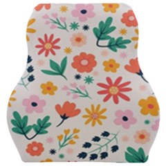 Flat Colorful Flowers Leaves Background Car Seat Velour Cushion  by Vaneshart