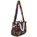 Vector Seamless Pattern With Leopards Rope Handles Shoulder Strap Bag View2