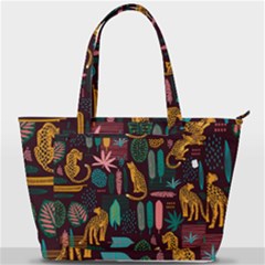 Vector Seamless Pattern With Leopards Back Pocket Shoulder Bag 