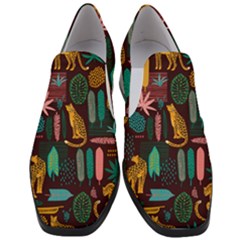 Vector Seamless Pattern With Leopards Women Slip On Heel Loafers by Vaneshart