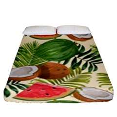 Tropical Pattern Background Fitted Sheet (king Size) by Vaneshart