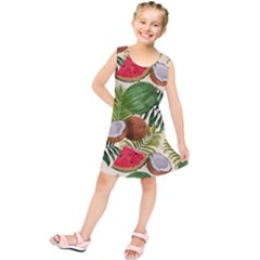 Tropical Pattern Background Kids  Tunic Dress