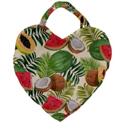 Tropical Pattern Background Giant Heart Shaped Tote by Vaneshart