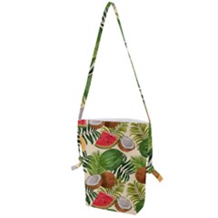 Tropical Pattern Background Folding Shoulder Bag by Vaneshart