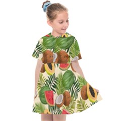 Tropical Pattern Background Kids  Sailor Dress by Vaneshart