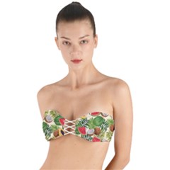 Tropical Pattern Background Twist Bandeau Bikini Top by Vaneshart