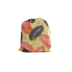 Tropical Seamless Pattern With Exotic Palm Leaves Drawstring Pouch (small) by Vaneshart