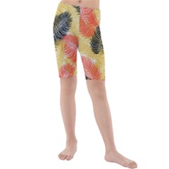 Tropical Seamless Pattern With Exotic Palm Leaves Kids  Mid Length Swim Shorts by Vaneshart