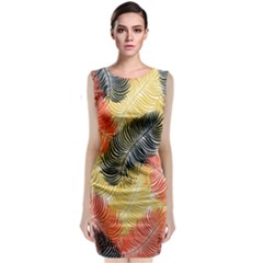 Tropical Seamless Pattern With Exotic Palm Leaves Classic Sleeveless Midi Dress by Vaneshart