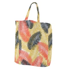 Tropical Seamless Pattern With Exotic Palm Leaves Giant Grocery Tote by Vaneshart