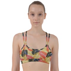 Tropical Seamless Pattern With Exotic Palm Leaves Line Them Up Sports Bra by Vaneshart