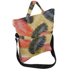 Tropical Seamless Pattern With Exotic Palm Leaves Fold Over Handle Tote Bag by Vaneshart