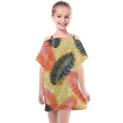 Tropical Seamless Pattern With Exotic Palm Leaves Kids  One Piece Chiffon Dress by Vaneshart