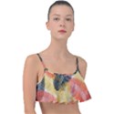 Tropical Seamless Pattern With Exotic Palm Leaves Frill Bikini Top View1