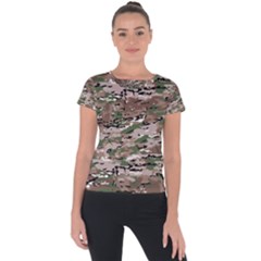 Fabric Camo Protective Short Sleeve Sports Top  by HermanTelo