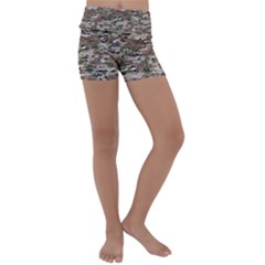 Fabric Camo Protective Kids  Lightweight Velour Yoga Shorts