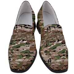 Fabric Camo Protective Women s Chunky Heel Loafers