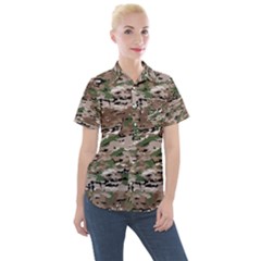 Fabric Camo Protective Women s Short Sleeve Pocket Shirt