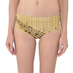 Background Music Nuts Sheet Mid-waist Bikini Bottoms by Mariart