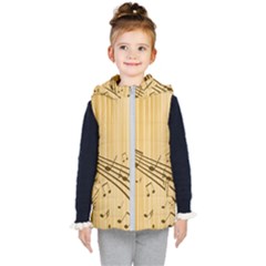 Background Music Nuts Sheet Kids  Hooded Puffer Vest