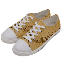 Background Music Nuts Sheet Women s Low Top Canvas Sneakers by Mariart