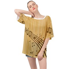 Background Music Nuts Sheet Oversized Chiffon Top