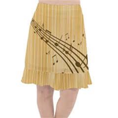 Background Music Nuts Sheet Fishtail Chiffon Skirt by Mariart